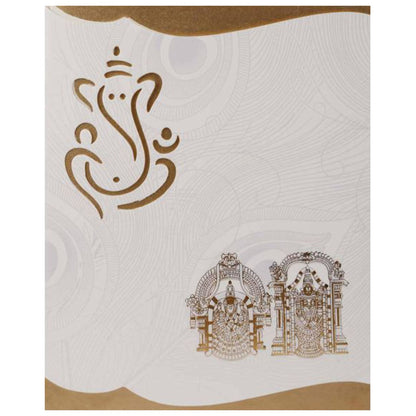 Lovely Ganesha With Balaji Padhmavathi Wedding Card - KNK3331
