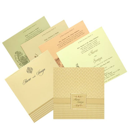 Beige Embossed Invitation Card-King of Cards