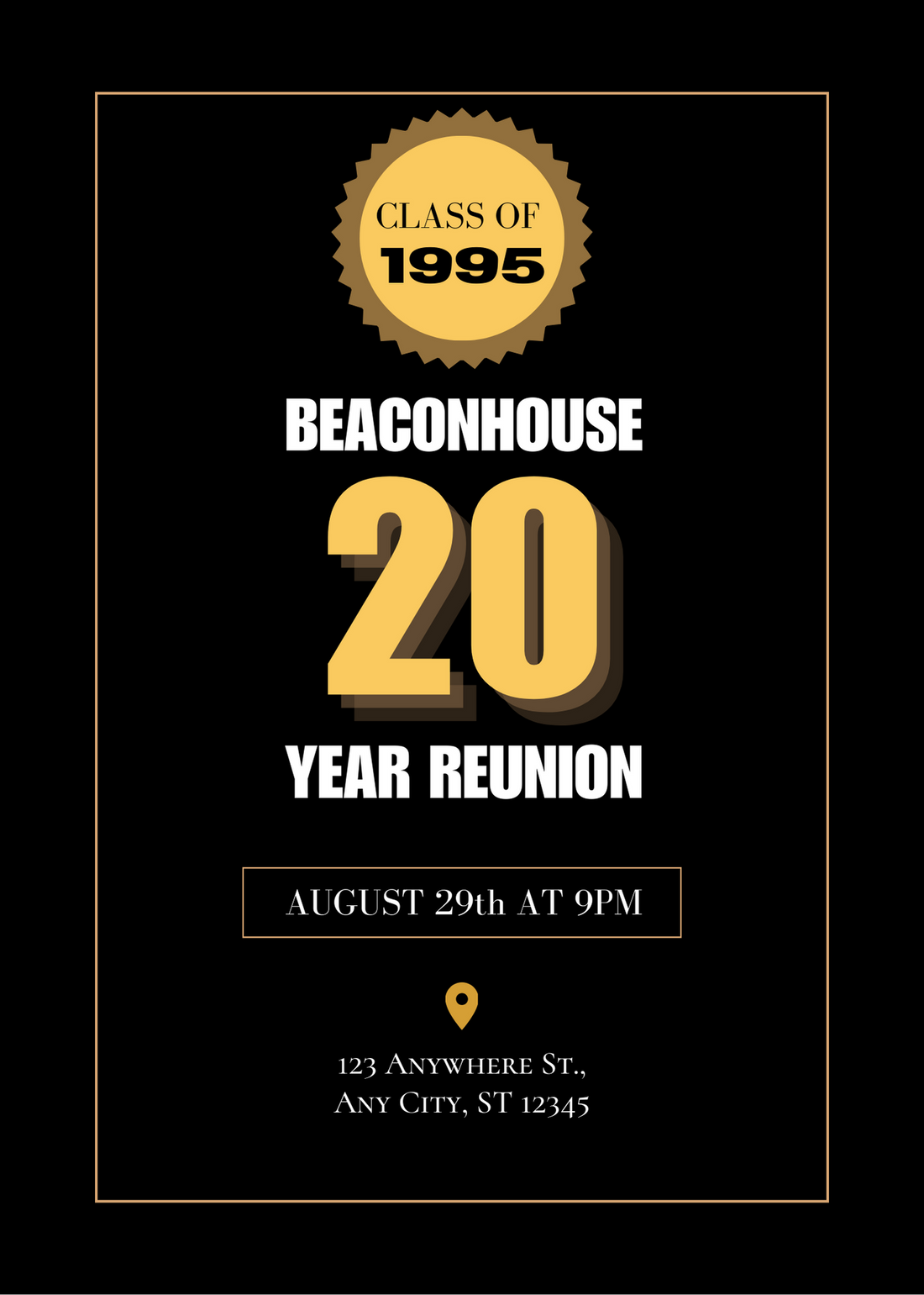 Black Classic Class Reunion Invitation-AACRU001