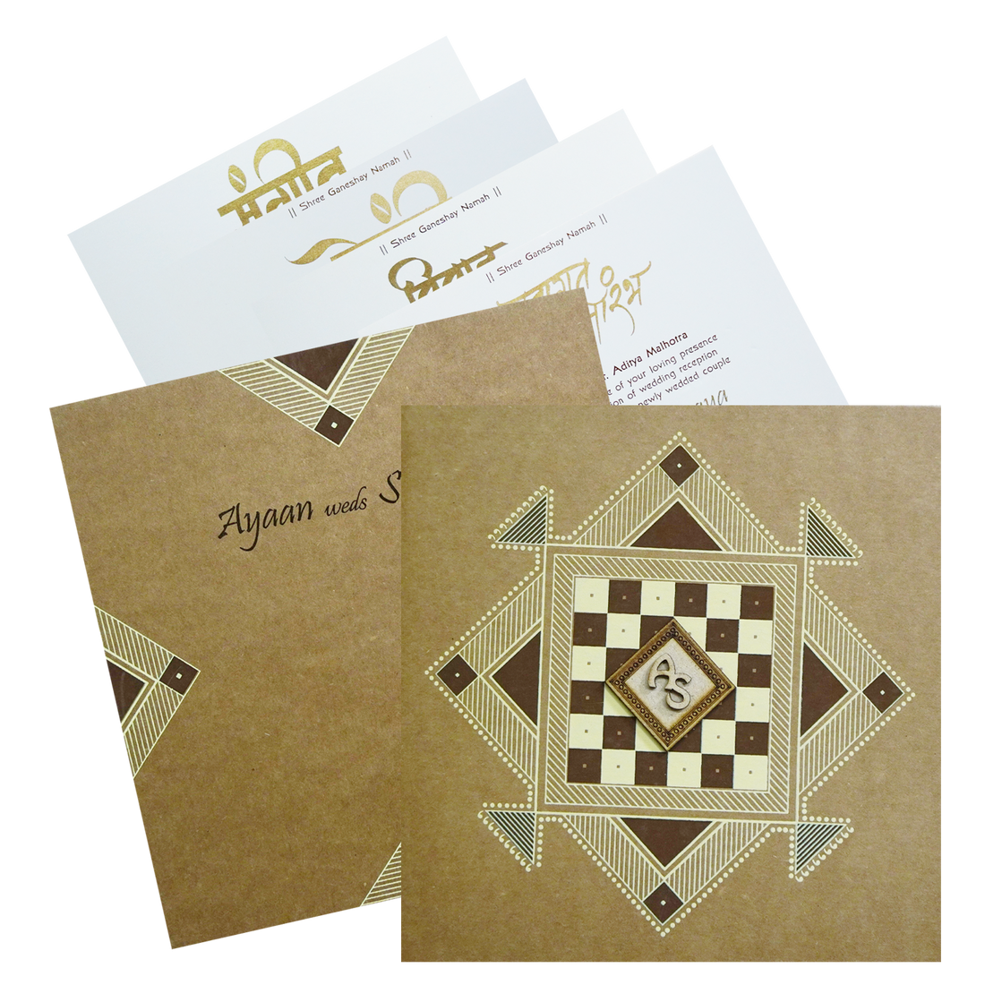 Make your event special with our exclusive Brown Rangoli Wedding Card. Shop now! ?WhatsApp Support ?Express Delivery.