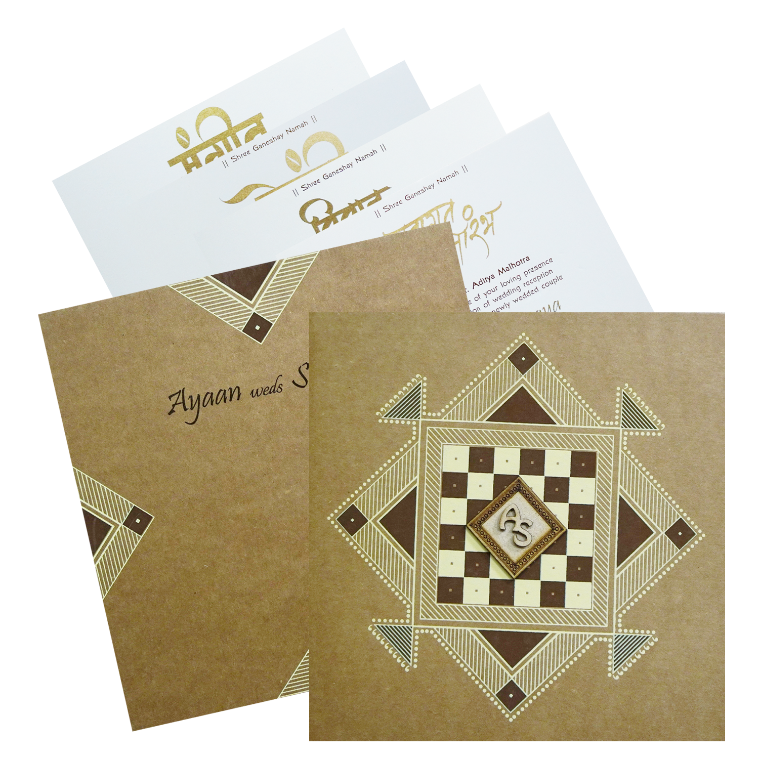 Make your event special with our exclusive Brown Rangoli Wedding Card. Shop now! ?WhatsApp Support ?Express Delivery.