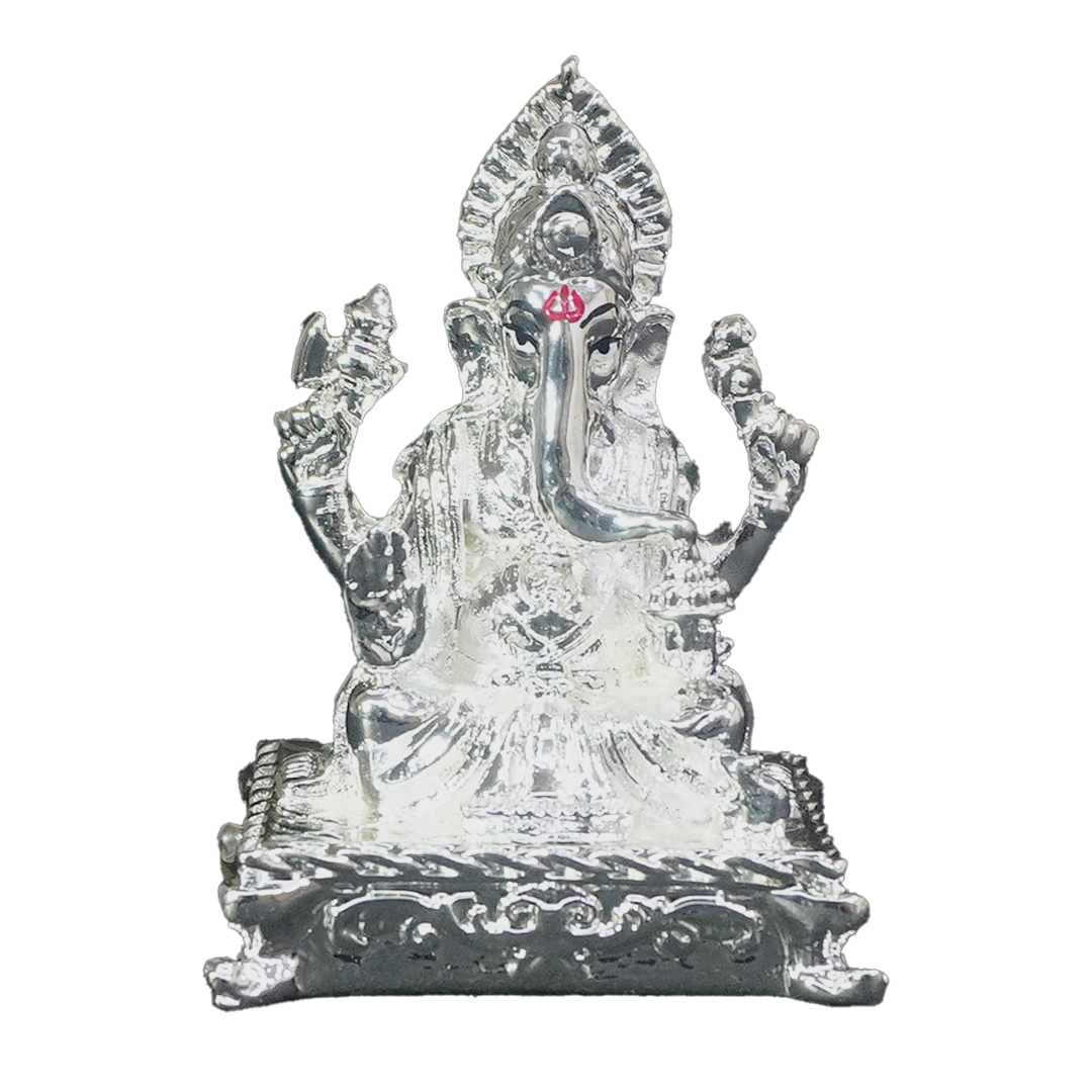 Silver Plated Lord Ganesha Idol-GRI0010