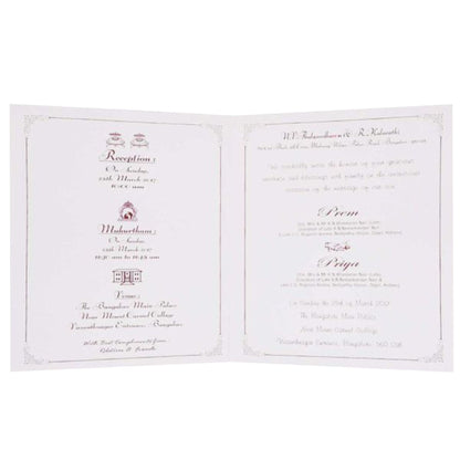 Flourishing White Shading  Wedding Invitation Card- KNK3280