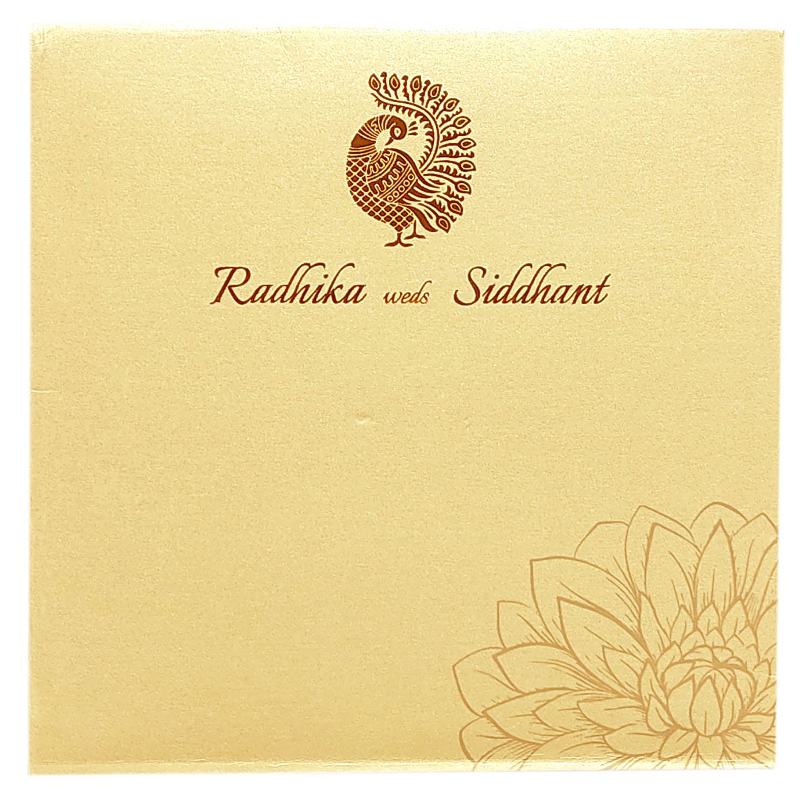 Cream Floral Nameplate Invitation Card-KRC29502