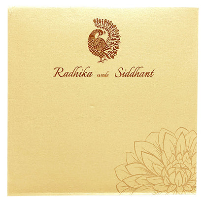 Cream Floral Nameplate Invitation Card-KRC29502