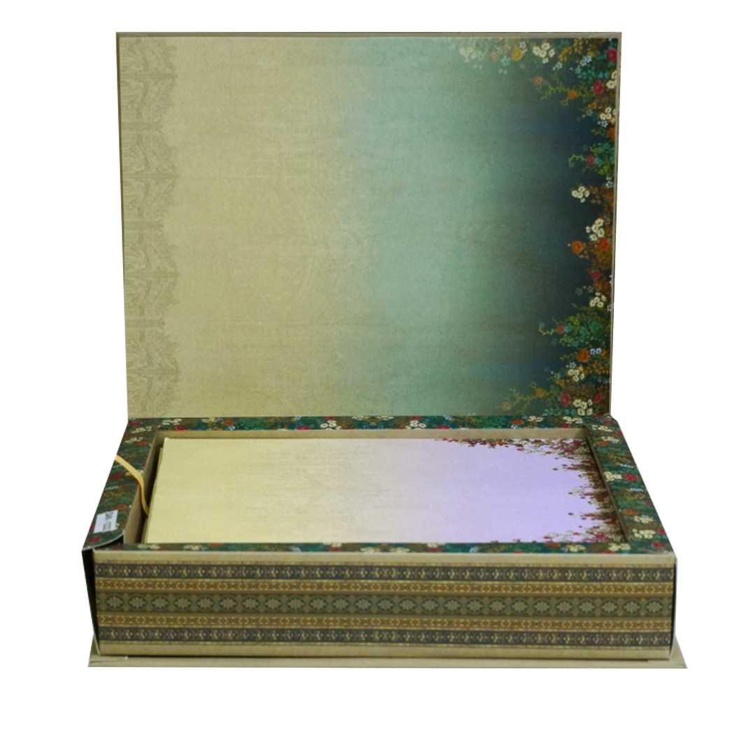 Dark Teal Blue Padded Invitation Box-KSI12320