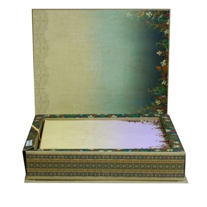 Dark Teal Blue Padded Invitation Box-KSI12320