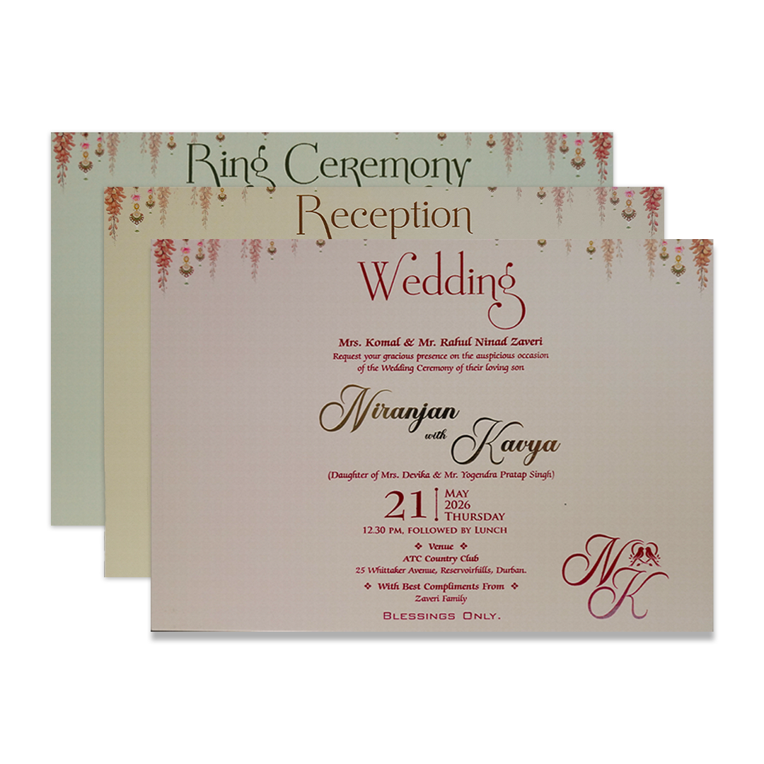 Ram Sita Procession Padded Wedding Card-KSH72210