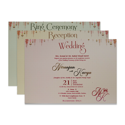 Ram Sita Procession Padded Wedding Card-KSH72210