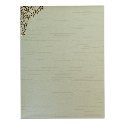 Green Gold Floral Ganesha Wedding Card-KNRM7082N