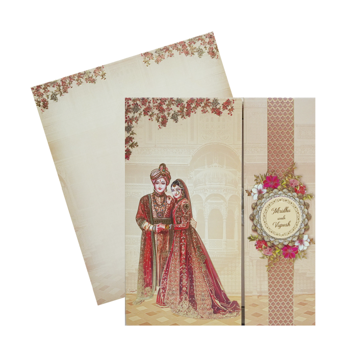 Light Brown Bride Groom Wedding Invitation Card-King of Cards
