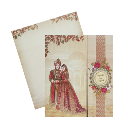 Light Brown Bride Groom Wedding Invitation Card-King of Cards