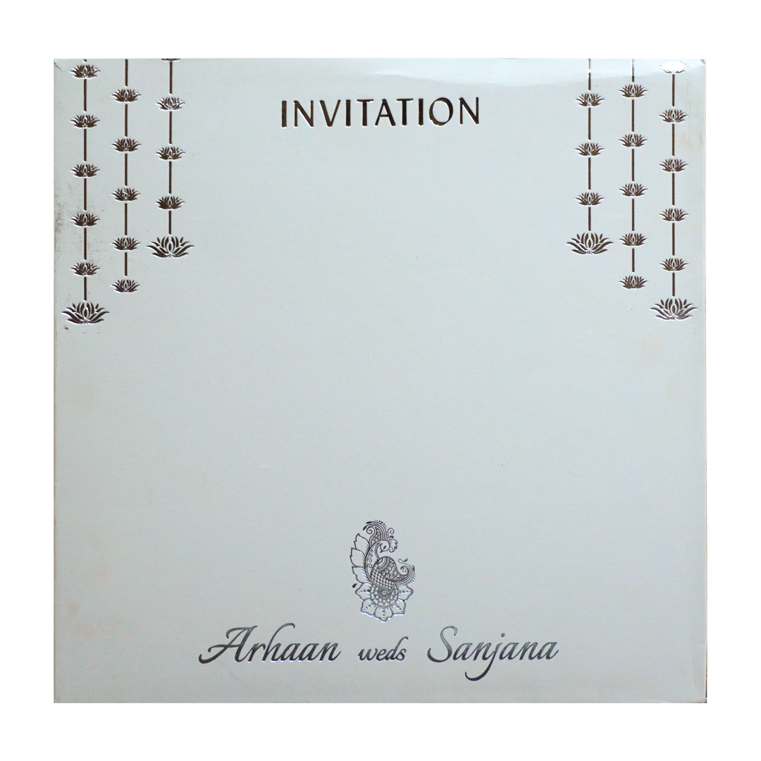 White Door Padded Wedding Card-KRC30441