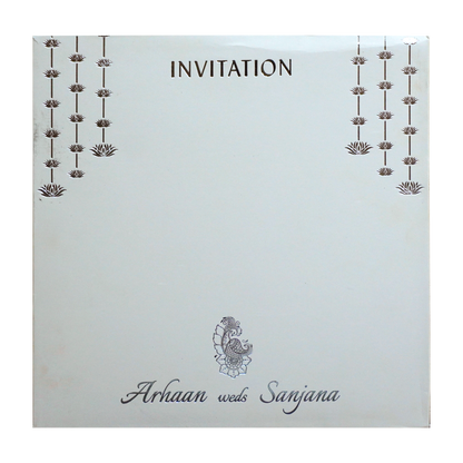 White Door Padded Wedding Card-KRC30441