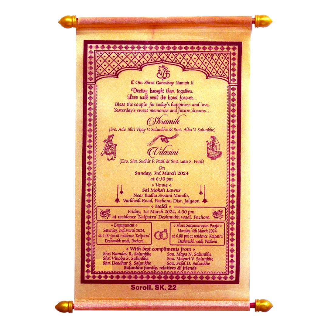 Pastel Orange Scroll Card-King of Cards