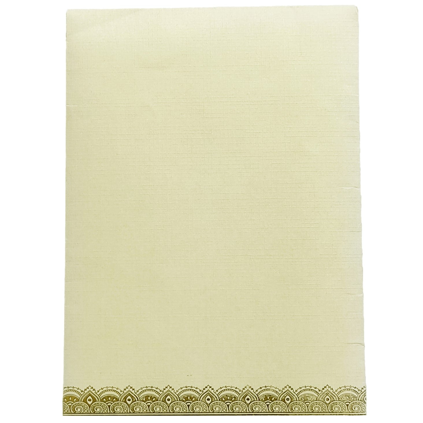 Cream Metallic Gold Foiling Design With Floral Lace-KNCM16CG
