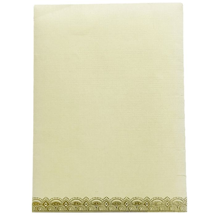 Cream Metallic Gold Foiling Design With Floral Lace-KNCM16CG-King of Cards