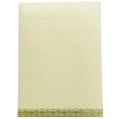 Cream Metallic Gold Foiling Design With Floral Lace-KNCM16CG-King of Cards