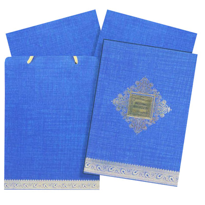 Enchanting Blue Shading With Gold Foiling Bag Type Wedding Card-KNCA201B