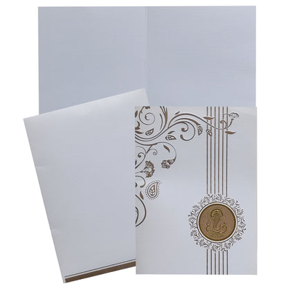 Invitation Card - White and Gold Combination Screen Wedding Card-KNK2556