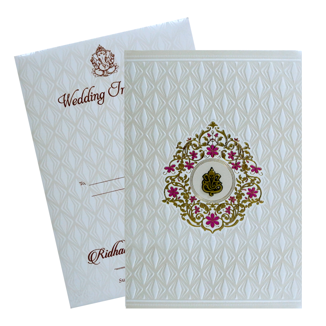 White Floral Invitation Design-KVN07200