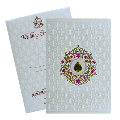 White Floral Invitation Design-King of Cards
