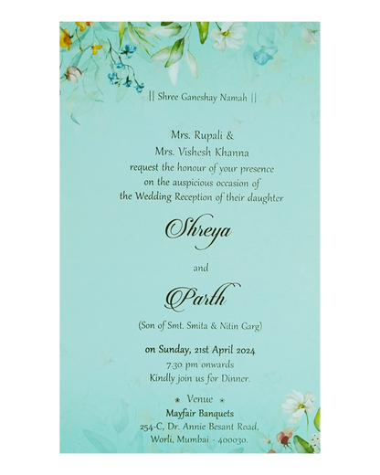 Blue Floral Single Card Design-KRCS7330