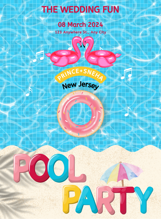 Water Tube Pool Party Invitation-AAPPI010