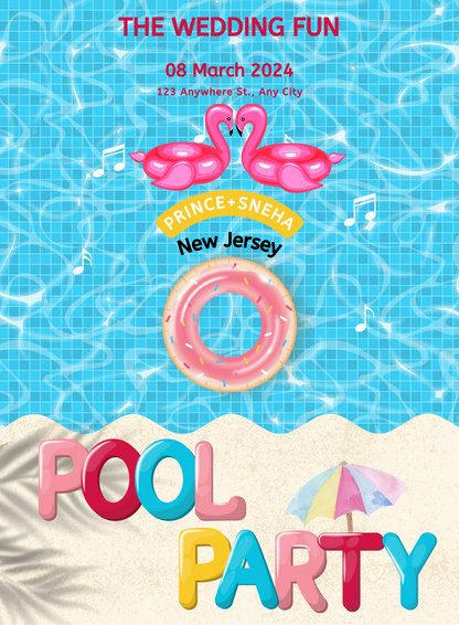 Water Tube Pool Party Invitation-AAPPI010