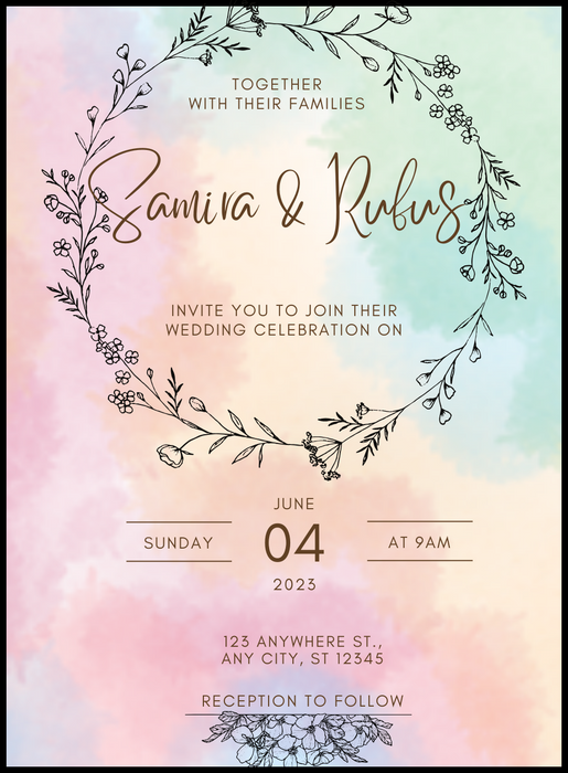 Watercolor Blush Christian Wedding Invitation-AACWI022