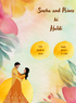 Watercolor Couple Haldi Cremony Invitation-AAHCI029