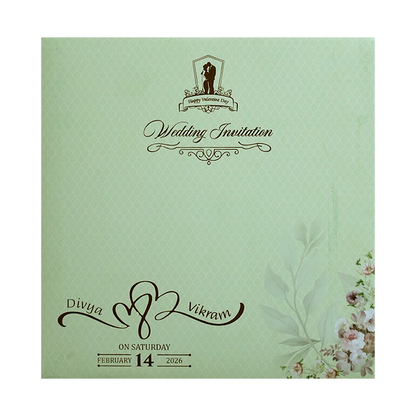 Pista Green Floral Design In Door Opening Pattern-KNKBY5408-King of Cards