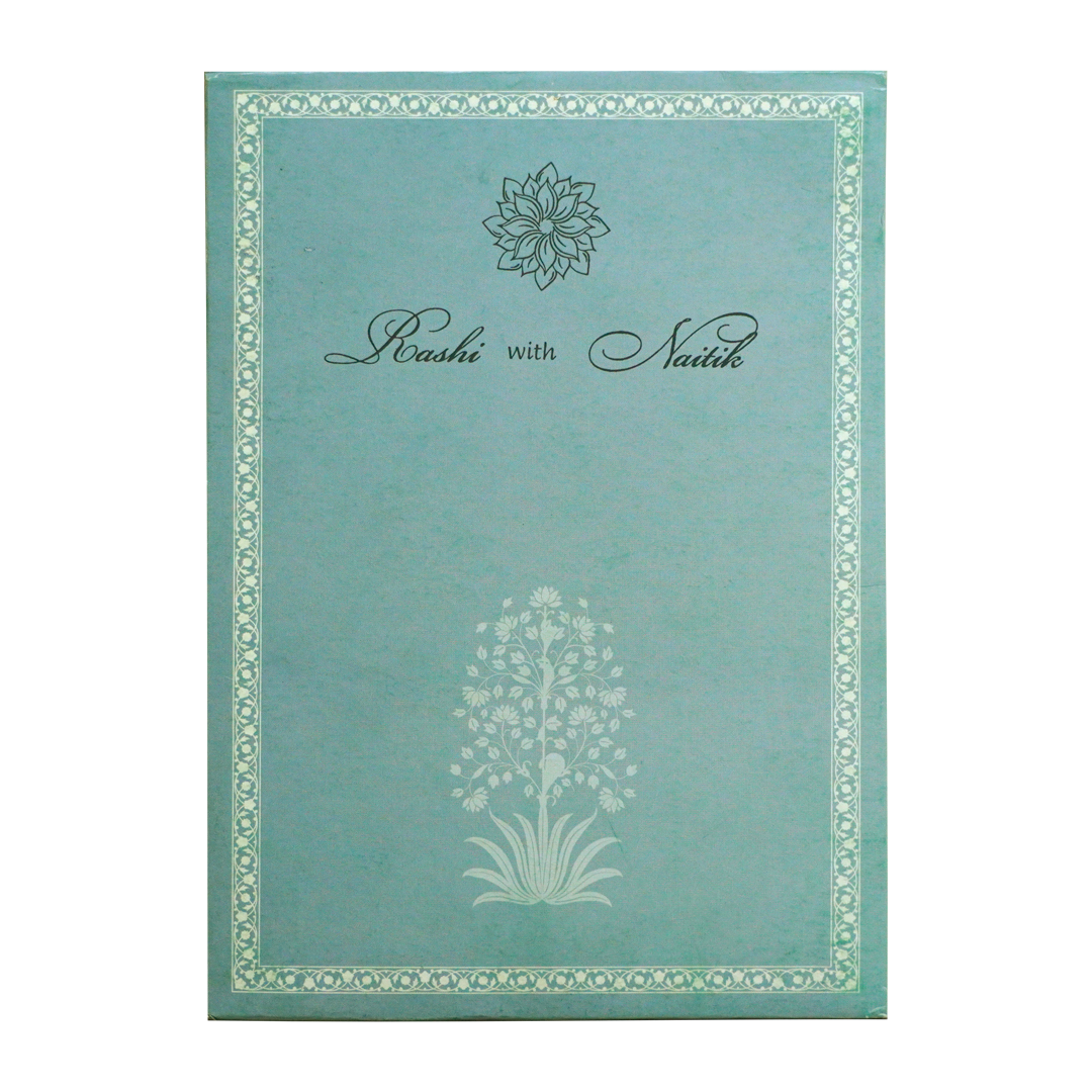 Light Blue Padded Wedding Card-KRC30650
