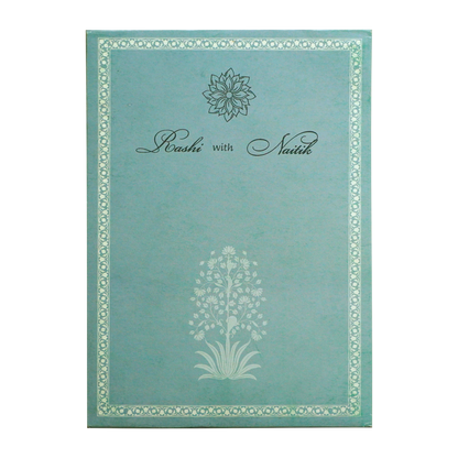 Light Blue Padded Wedding Card-KRC30650