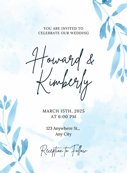White-Blue Christian Wedding Invitation-AACWI029