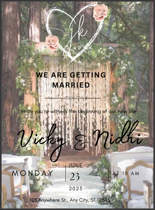 White Woodsy Destination Theme Invitation-AADTI008