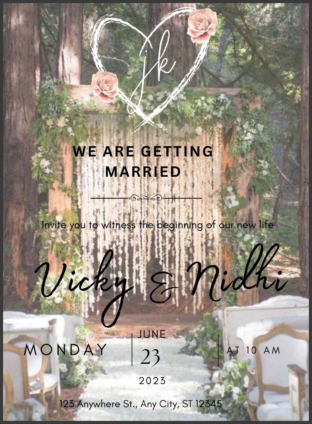 White Woodsy Destination Theme Invitation-AADTI008