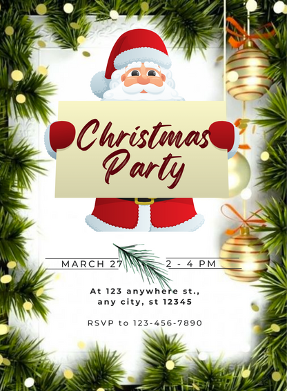 White Board Christmas Invitation-AACSS019