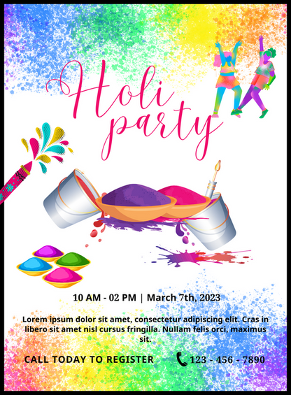 White Bucket Holi Party Invitation-AAHPI014