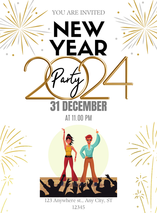 Black Bash New Year Eve Invitation-King of Cards