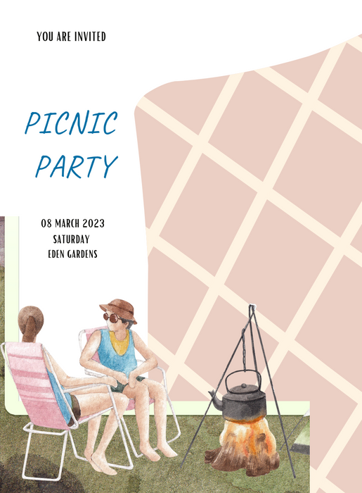 White Chill Picnic Invitation-AAPIC006