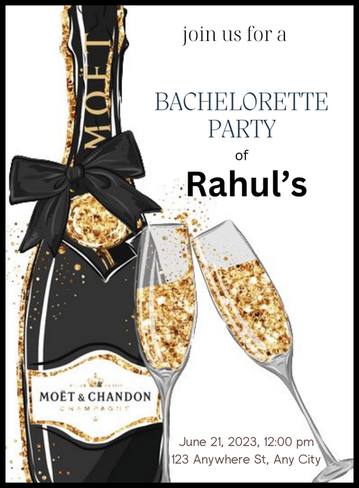 White Cling Bachelorrette Party Invitation-AABCP019