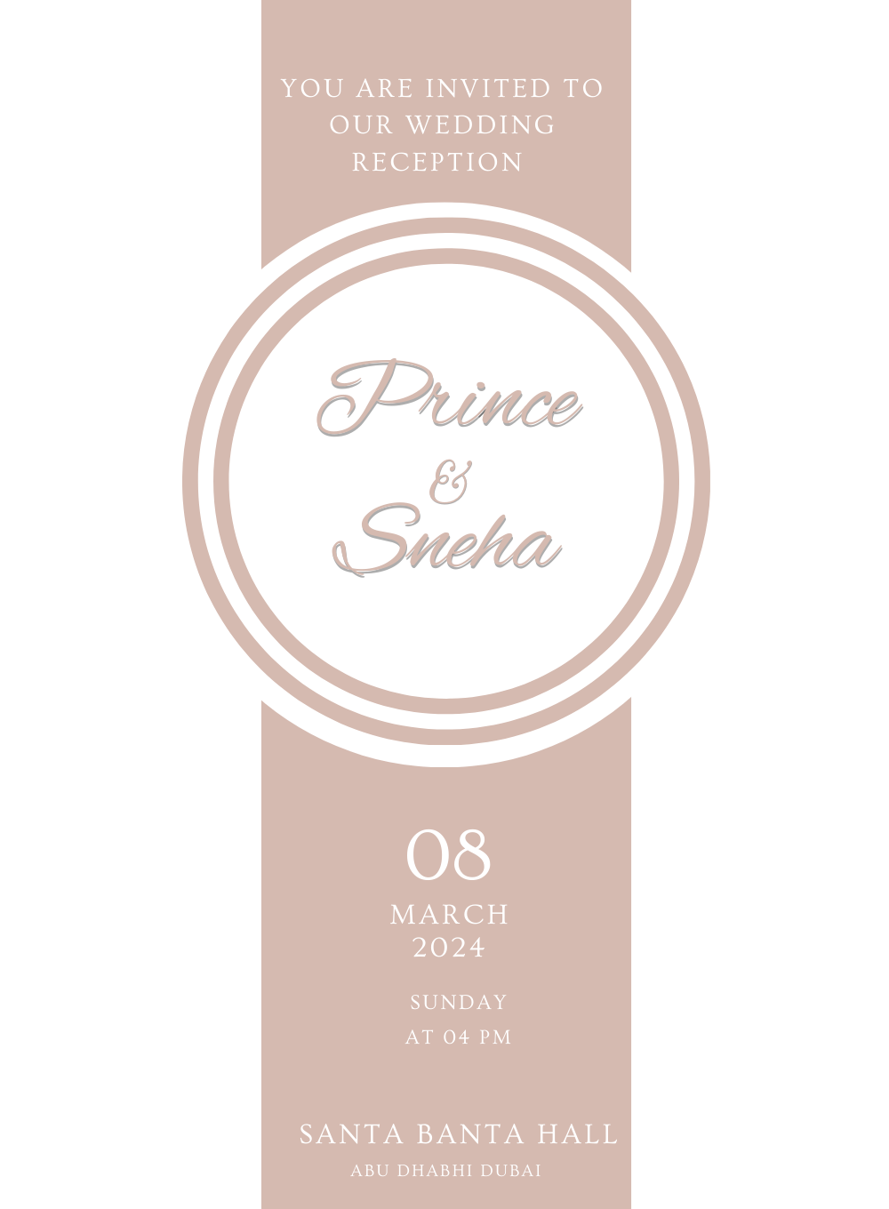 White Clock Wedding Reception Invitation-AAWPI011