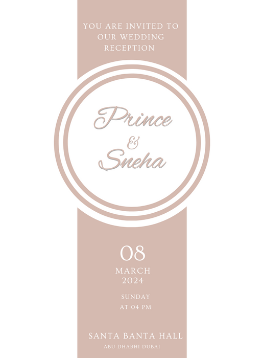 White Clock Wedding Reception Invitation-AAWPI011