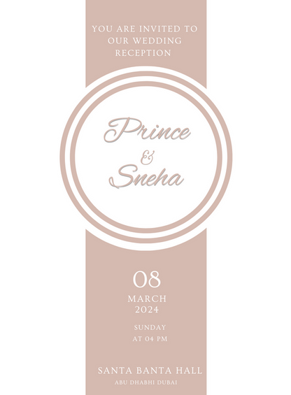 White Clock Wedding Reception Invitation-AAWPI011