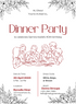 White Crimson Dinner Party Invitation-AADNI004