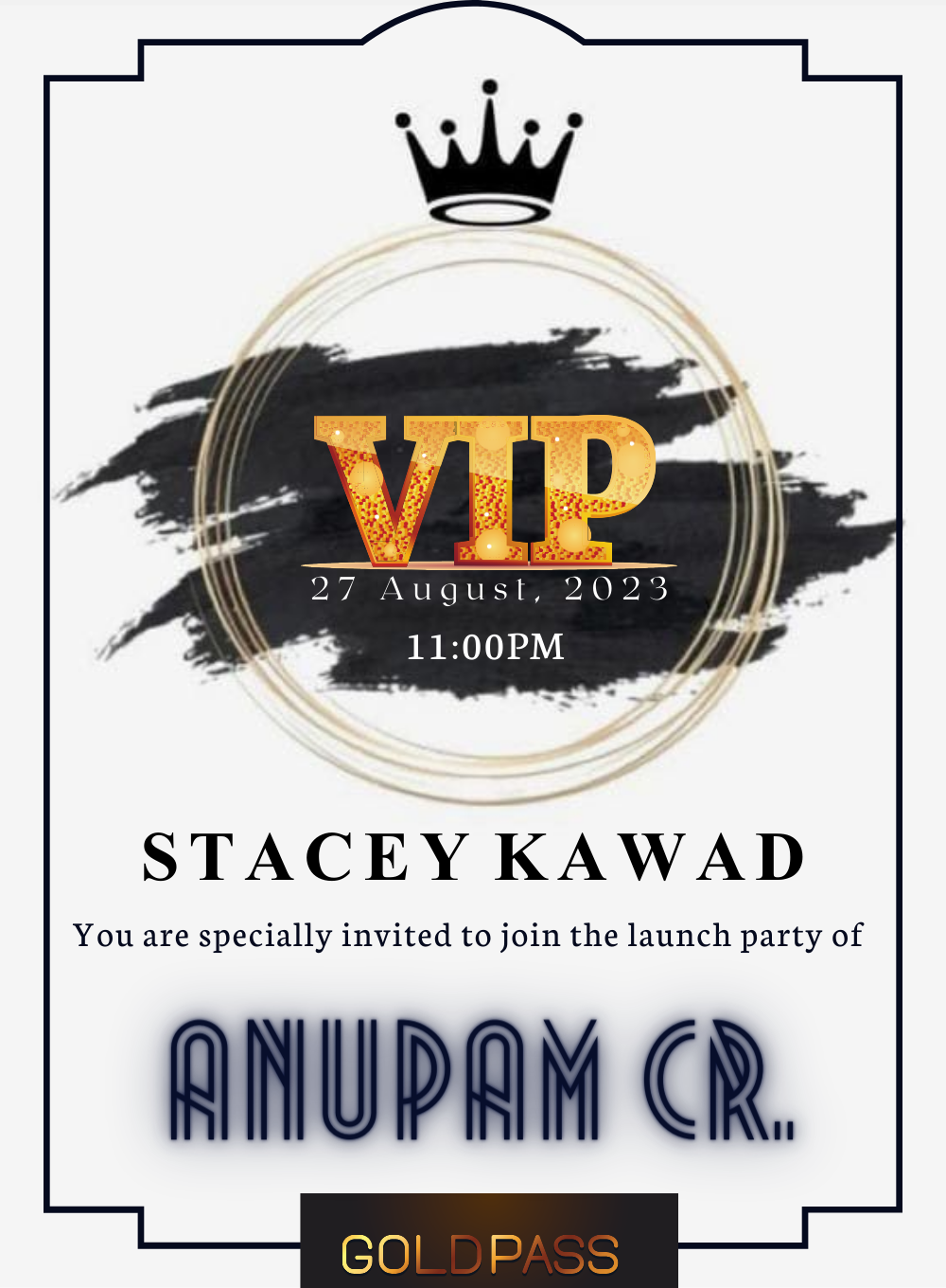 White Crown VIP Event Invitation-AAVET007