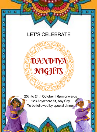 White Design Dandiya Invitations-AADDI015