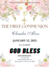 White Floral Holy Communion Invitation-AAHOI008