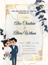 White Frame Custom Wedding Invitations-AACUW006